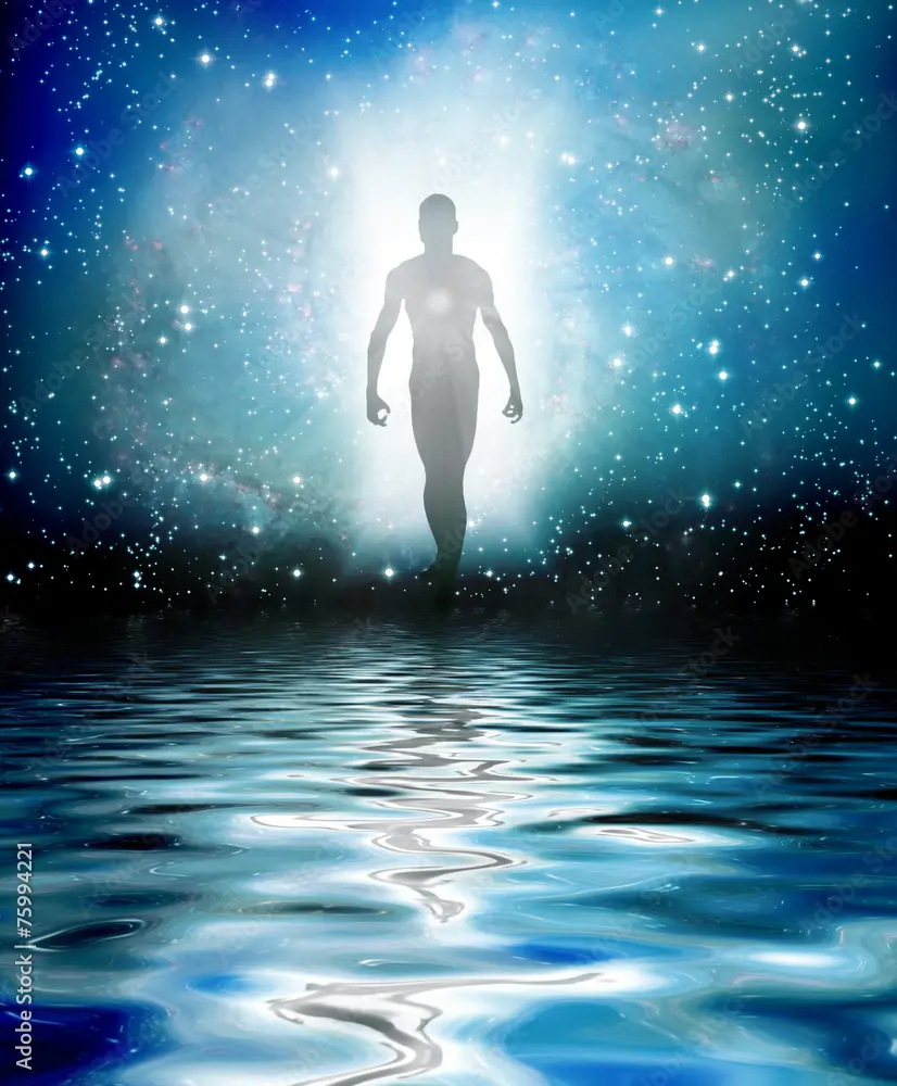 Human Figure Emerges from Light
